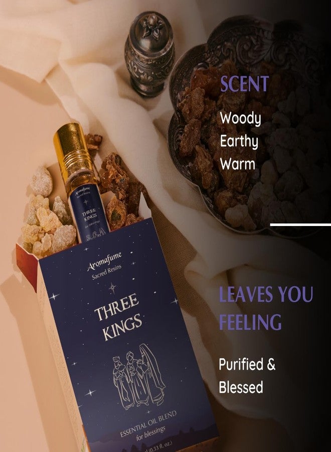 Aromafume Three Kings Resin Essential Oil Roll-On | 1 x 10ml / 0.33 fl oz by Aromafume| Ideal for Spirituality & Rituals | Made with Pure Boswellia, Serrta & Natural extracts | Non-Alcoholic, Non-Toxic & Vegan - Image 4